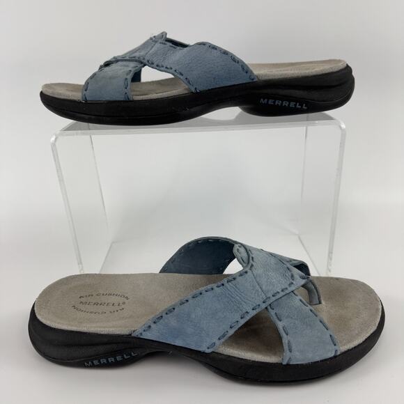 Merrell Women's Flip Flop Thong Sandals Topo Lattice Blue Stitch Detail Size 9 - Picture 1 of 9